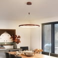 thumbnail image 6 of HEYAN 23.6" Farmhouse Pendant Light  in Walnut Wood Finish, Light Fixtures Over Table，Original Design Multi-Faceted Metal Ring Kitchen Island Lighting for Dining Room Table Coffee Bar Counter, 6 of 7