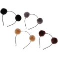 thumbnail image 4 of piezas de diadema con pompones, diadema peluda, diadema con bola de pompones, diadema con bola de pelo para mujer, 4 of 5
