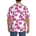 thumbnail image 3 of Gukieu Orchids Flowers Print Men's Short-sleeved Shirts, Button-down Pocket Shirts, T-shirts, Beach Vacation Travel Summer Clothing-3X-Large, 3 of 5