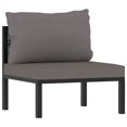 thumbnail image 1 of vidaXL Canapé Sectionnel Central avec Coussin en Rotin Synthétique Anthracite, 1 of 8
