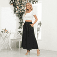 thumbnail image 3 of MLDRA Skirts for Women Elastic High Waist Maxi Skirt with Pockets Trendy Tie Knot Dressy Casual A-line Long Flowy Pleated Skirts, 3 of 7