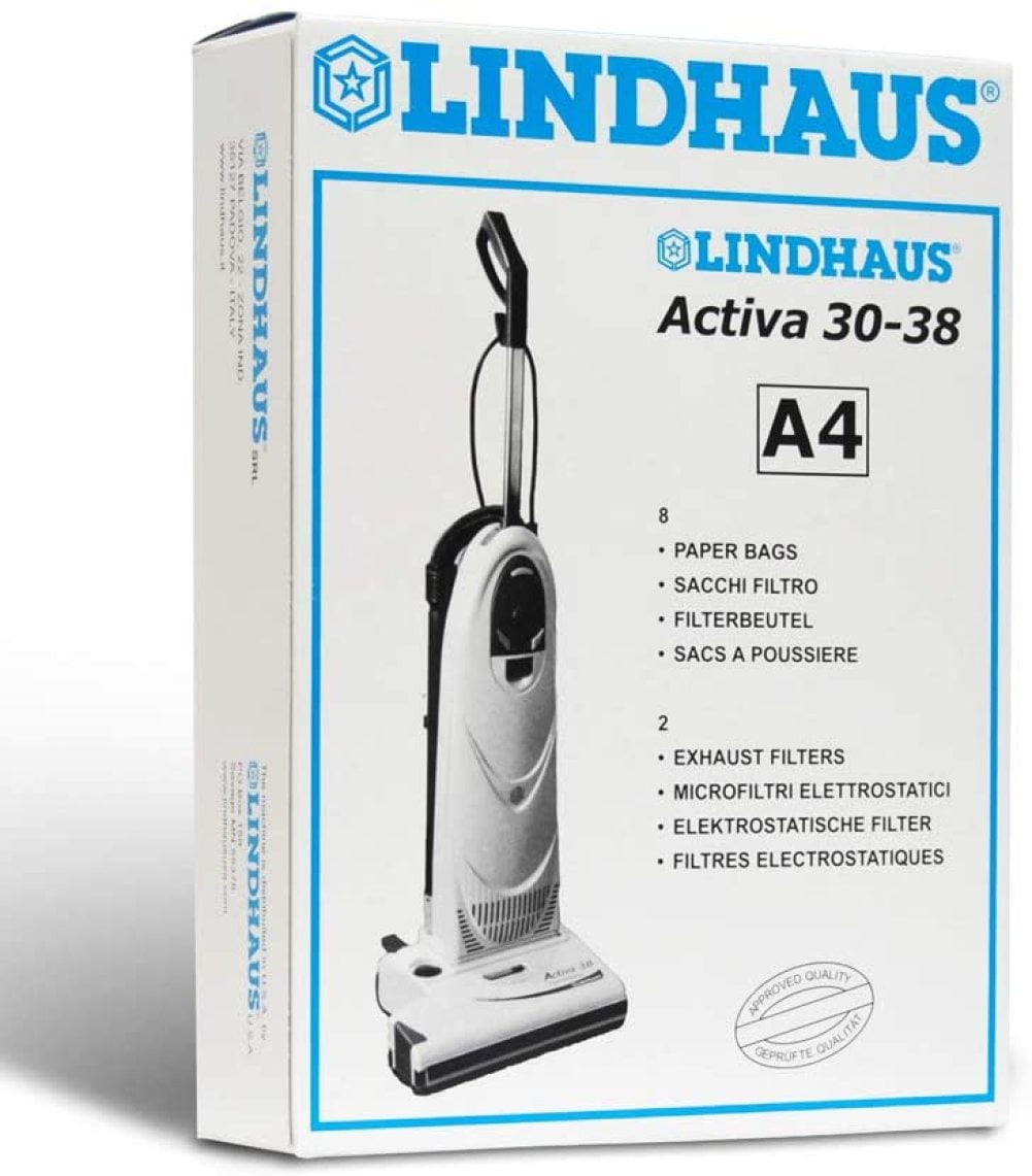 Genuine Lindhaus A4 Activa Diamante Dynamic Vacuum Cleaner Bag 8 Bags 