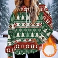 thumbnail image 2 of Zynoxe Women's Ugly Christmas Sweatshirt Drawstring Pullover Hoodies for Women Warm Fleece Long Sleeve Sweatshirt Fashionable Printed Sweatshirts with Kangaroo Pocket S, 2 of 6