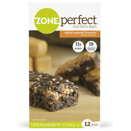 ZonePerfect Nutrition Snack Bar, Salted Caramel Brownie, 11g Protein, 12
