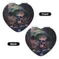thumbnail image 2 of Uemuo Forest Mushroom Skull Print Compact Portable Pocket Makeup Mirror - Leather Cover, Elegant Travel Cosmetic Mirror for Purse, Pocket, and Handbag-Heart Shape, 2 of 9