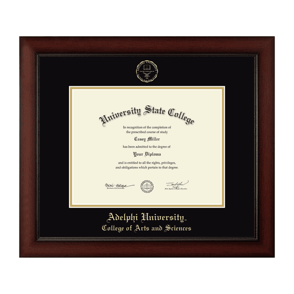 Framerly - Adelphi Arts and Sciences Diploma Frame with Black and Gold Mat