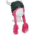 thumbnail image 3 of YEKEYI Kids Winter Earflap Hood Viking Knit Hat - Funny Beanie Cap for Boys and Girls, 3 of 4