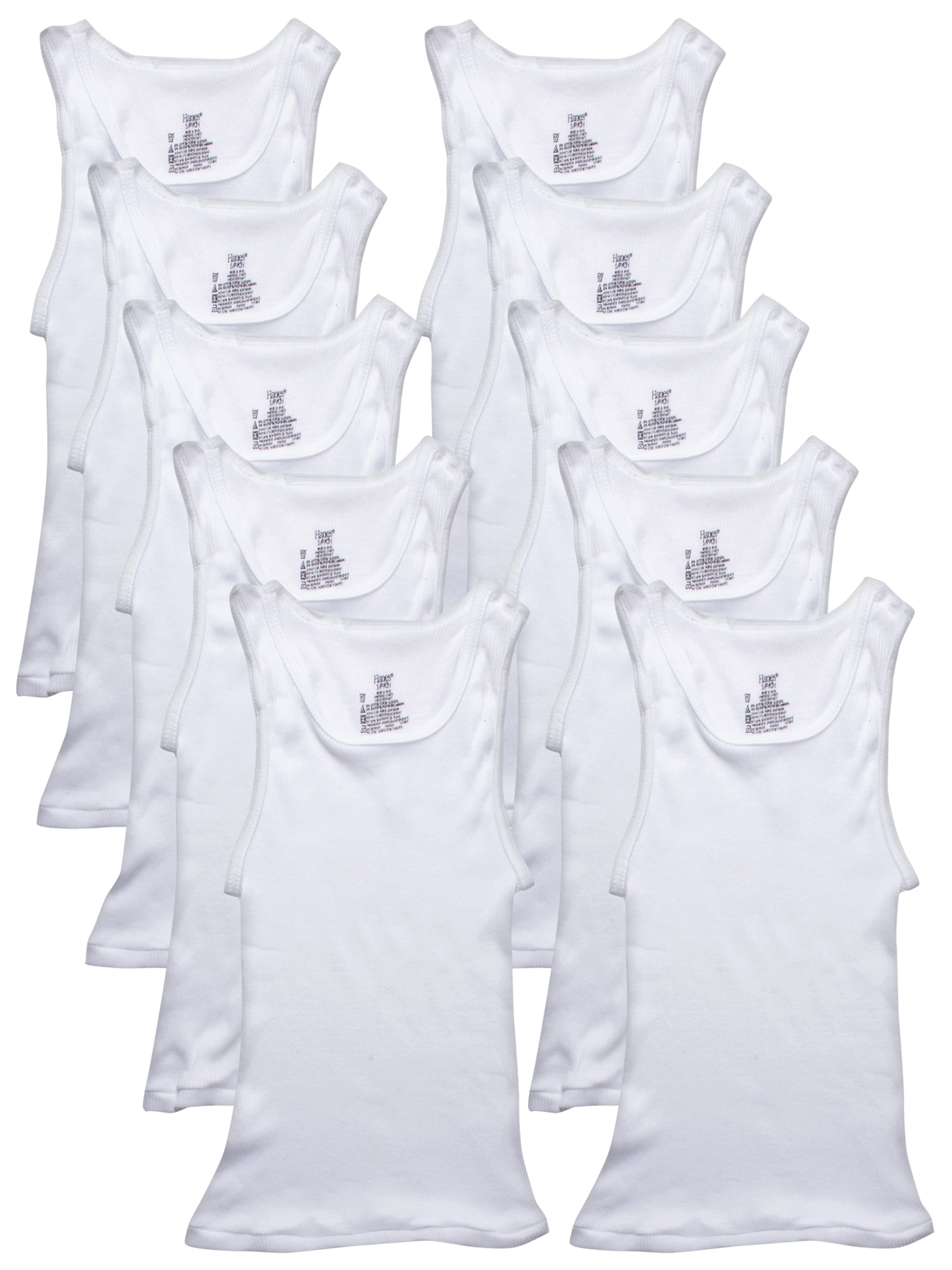 Hanes Boys' White Tanks, 10Pack, Sizes SXL