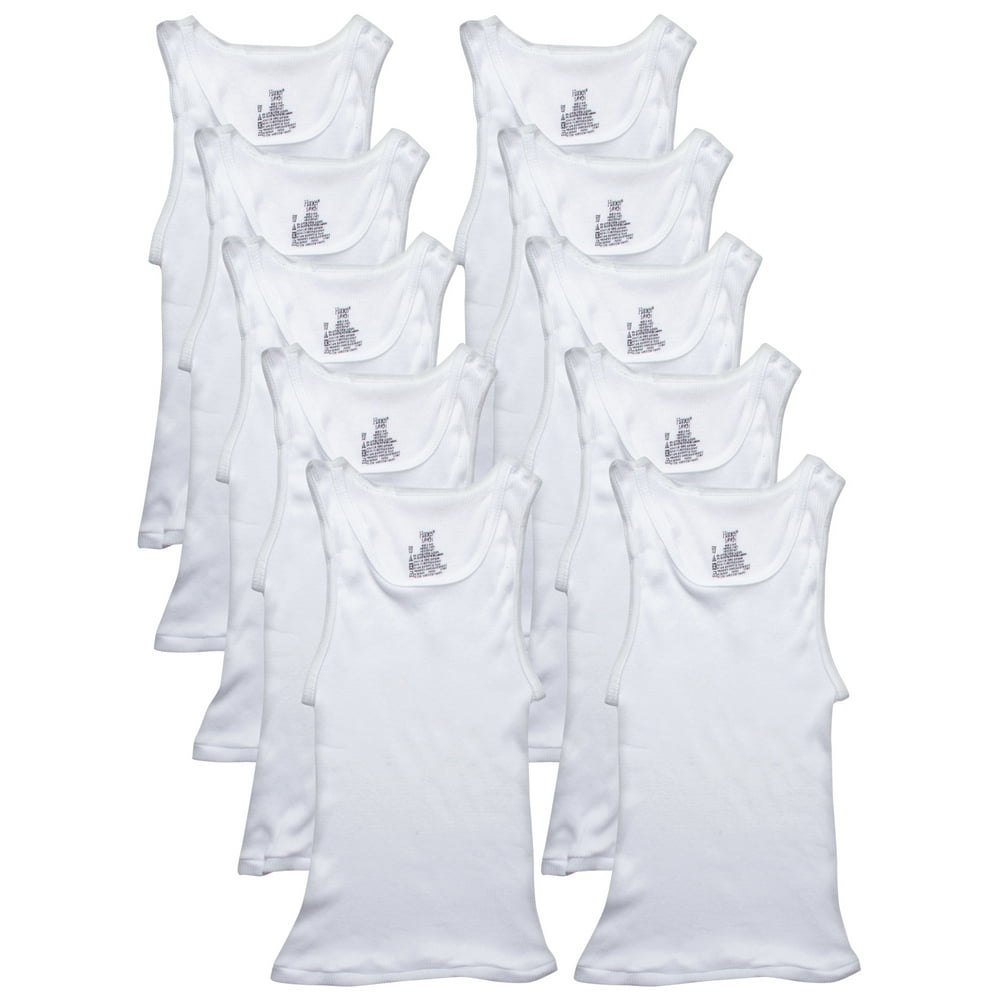 Hanes Hanes Boys' White Tanks, 10Pack