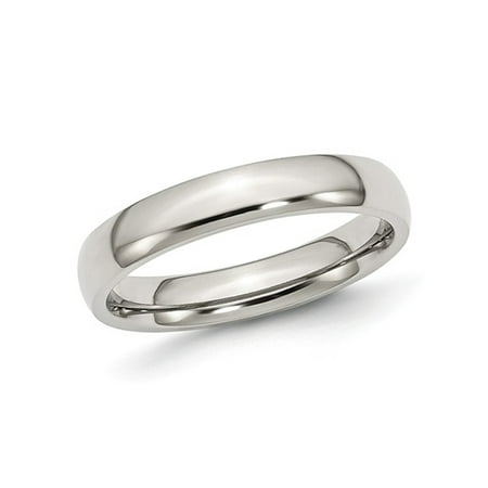Mens Chisel 4mm Stainless Steel Comfort Fit Wedding Band Ring