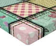thumbnail image 2 of Ambesonne Shabby Flora Fitted Sheet, Square Pieces Tile, Full Size, Multicolor, 2 of 3