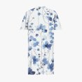 thumbnail image 5 of Pisexur Robes d'Été pour Femmes Mode à Imprimé Floral Robe Soleil Décontractée Ample à Col en V à Manches Courtes Robes T-Shirt Fluides Surdimensionnées Robe de Plage avec Poches Grande Taille Robe Mi-Mollet L-5TG, 5 of 5