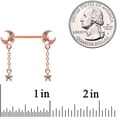 thumbnail image 2 of Body Candy 14G Womens Nipplerings Piercing Plated Steel 2Pc Rosy Moon Star Dangle Nipple Ring Set 9/16", 2 of 2