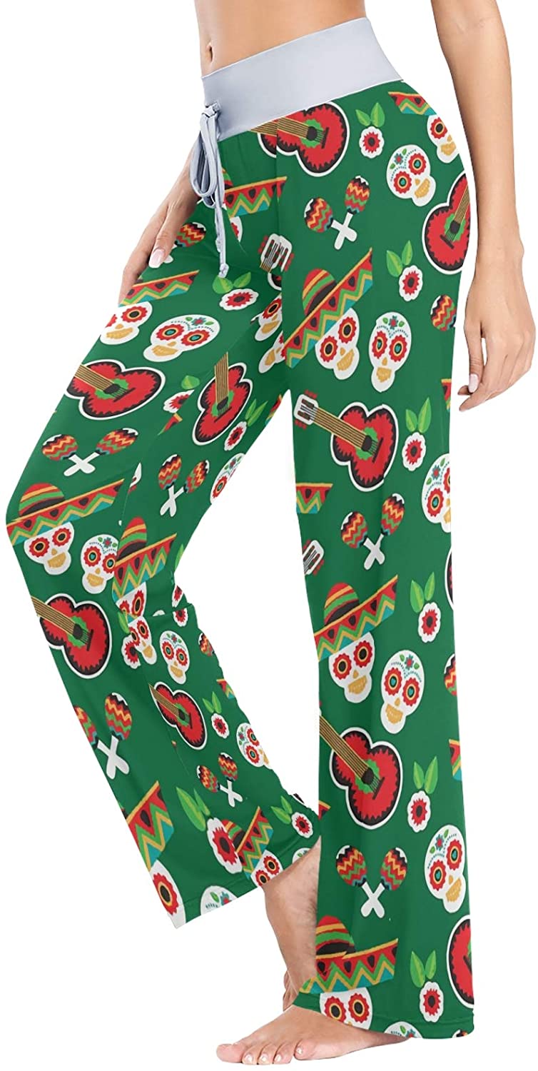 Women Skulls Guitar Sleepwear Pants 