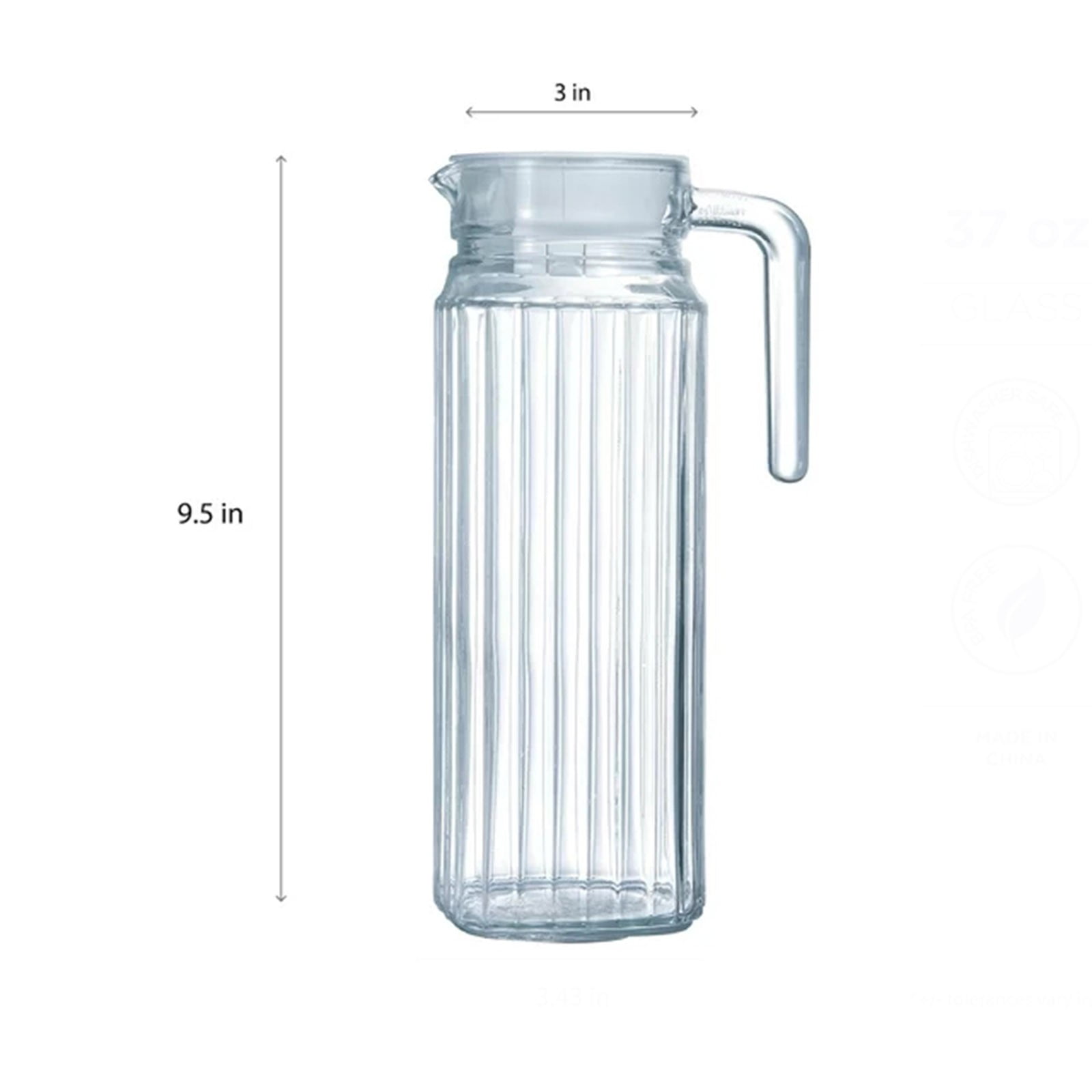 XKHBDL Glass Mason Jar Pitcher with Lid, Wide Mouth Flip Cap Pour Spout Leak-proof Lid with Handle for Sun Tea/Iced Tea/Juice/Cold Brew Coffee/Milk