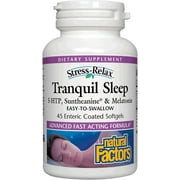 Natural Factors Stress-Relax Tranquil Sleep, with Suntheanine L-Theanine, 5-HTP, Melatonin, 45 Softgels