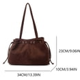 thumbnail image 7 of Suede Shoulder Bag Vintage Drawstring Medium Handbag Slouchy Purse, 7 of 7