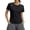Black, variant on Women's Reglan Tunic Short Sleeve Tops Plain Crewneck Lightweight Athletic Blouse 2026 Trendy Slim Fitted Summer Outfits for Gym
