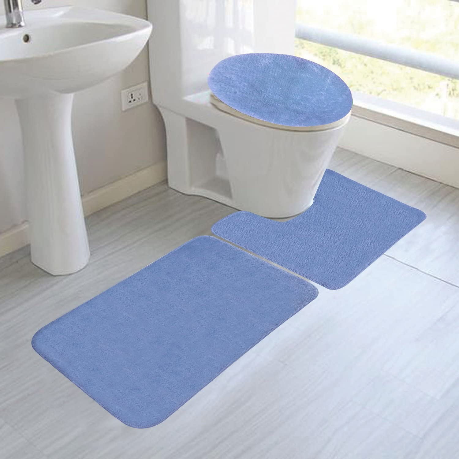 (6) Bath Mat, Contour Rug, And Lid Cover, With