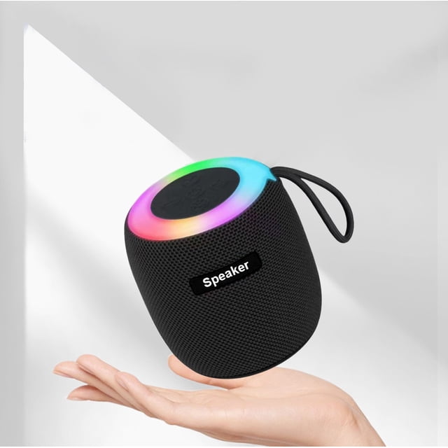Sistema de sonido inalámbrico Bluetooth, luz nocturna RGB colorida, mini subwoofer de tela portátil para exteriores, fácil de transportar y con una calidad de sonido nítida.