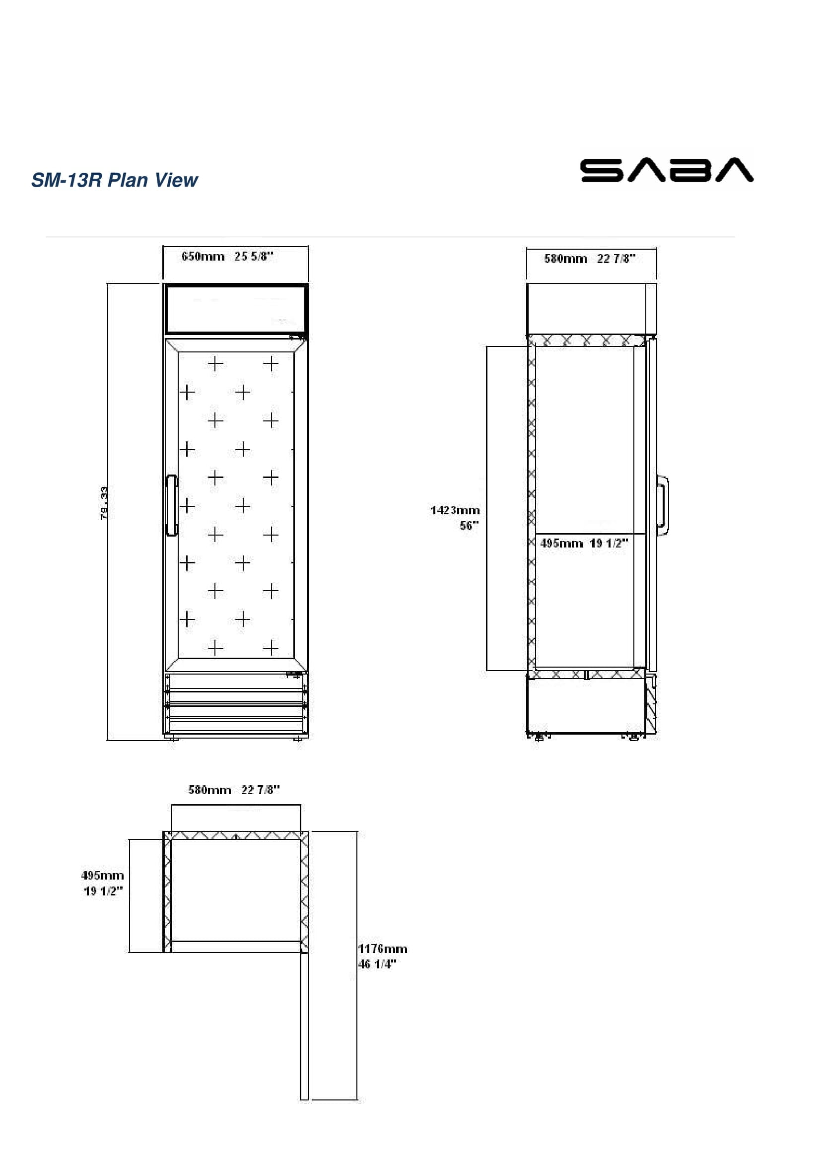 Heavy Duty Commercial 13 cu ft Glass (1 Door) Merchandiser Refrigerator with Swing Door