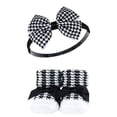 thumbnail image 6 of Hudson Baby Infant Girl Headband and Socks Giftset, Houndstooth Burgundy, One Size, 6 of 6