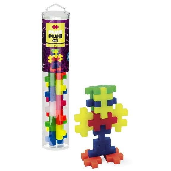 Plus-Plus BIG - Open Play STEM Building Set- 15 Pc Neon Tube (Pack of 3)
