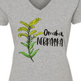 thumbnail image 4 of Inktastic Omaha, Nebraska Goldenrod Flower Women's V-Neck T-Shirt, 4 of 5