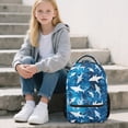 thumbnail image 5 of Jeiento 16 Inch Kids School Backpack for Boys Girls, Lightweight Water-Resistant Polyester Ocean Shark Print Bookbag for Preschool Elementary Middle School Hiking Daypack, 5 of 7