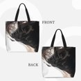 thumbnail image 2 of Honeii Black And White Boston Terrier Print Tote Bag, Reusable Grocery Shopping Bag,Shoulder Bag with Inner Pocket, 2 of 7