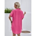 thumbnail image 7 of jinghuiyue Womens Swimsuit Cover Up Shirt Dress Button Down Short Sleeve Beach Bathing Suit Coverup L, 7 of 7