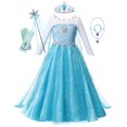 thumbnail image 1 of Disney vestido de Frozen para niñas, disfraz de Elsa, Anna, reina de las Nieves, fiesta de carnaval, baile de graduación, ropa de princesa, 1 of 5