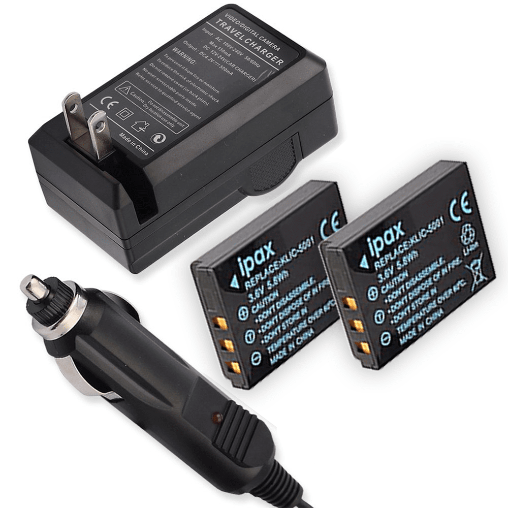 DSTE 2-Pack KLIC-5001 Camera Batteries + Travel Charger For Kodak & Sanyo Models