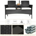 thumbnail image 6 of Costway Patio Rattan Conversation Set Seat Sofa Cushioned Loveseat Glass Table Chairs, 6 of 9