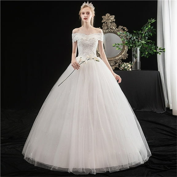 One shoulder handmade wedding dress
