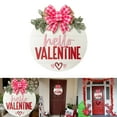 thumbnail image 6 of Happy Valentine's Day Sign for Front Door 12 Inches Wood Red Pink Round with Bow Decoration Valentine's Day Wood Wreath Indoor Wall Hanging Decoration for Wedding Home Outdoor Porch, 6 of 8