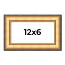 12x6 Frame Gold Plein Aire Solid Wood Picture Frame Width 2 Inches | Interior Frame Depth 0.5