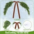 thumbnail image 2 of JEWLALO 2.6FT Christmas Mirror Garland Artificial Norfolk Pine Swag for Mirror with Velvet Bow Faux Greenery Garlands Christmas Wreath for Xmas Home Door Mailbox Indoor Fireplace Decors (Light Brown), 2 of 10