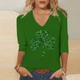thumbnail image 6 of St Patricks Day Shirt Women Plus Size Funny 3/4 Sleeve Cute Saints Tops Shamrock Shirts Lucky Irish Shamrocks Outfit, 6 of 6