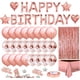thumbnail image 1 of Kit Globos Cumpleaños Rosa, Guirnalda Happy Birthday, Mantel Oro Rosa, Cortina con Flecos, 24 Globos Confeti, 4 Globos Estrellas y Corazón, Confeti Happy Birthday, 1 of 5