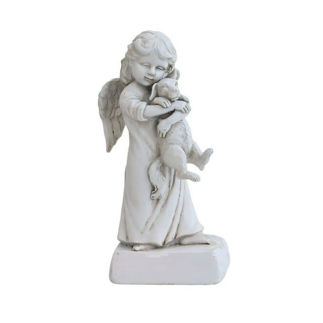 Statue d'Ange Priant en Résine à Grande Capacité, Résistante au Vent, Sculpture Commémorative pour Décoration de Maison et de Jardin