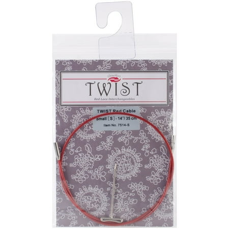 14-Inch Twist Lace Interchangeable Cables, Small, Red, Chicago has introduced their amazing red lace interchangeable circular needles By