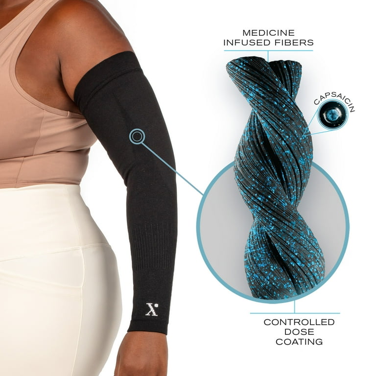 Nufabrx Pain Relieving Arm Compression Sleeve for Men & Women | Arm & Elbow  | One Size Fits Most