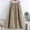 Khaki, variant on USSUMA Skirts for Women Trendy Summer Midi Skirt Solid Color High Waist Pocket Mid-Calf Skirt Splicing Leisure Skirts Comfortable Skirts Birthday Beige Skirt for Women Free Size