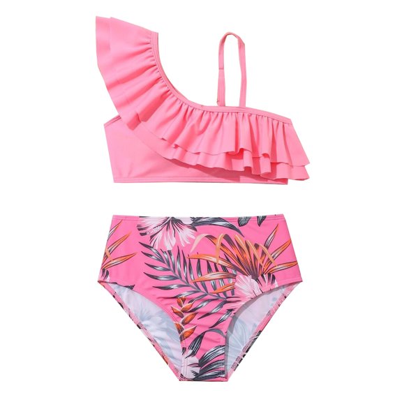 Bathing Suit For Girls 2 Piece, Girls Bathing Suits Size 7-8 Upf 50 Swimsuit Set Quick Dry Kids Swim Set Cute Kid Beach Swim Suit