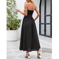 thumbnail image 5 of MEROKEETY Women's 2026 Summer Strapless Tube Floral Maxi Dress Boho Tie Flowy Beach Wedding Guest Long Sundress, Black, L, 5 of 5