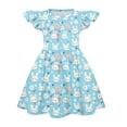 thumbnail image 4 of YOUYEDIAN Easter Midi Dress for Girls Toddler Summer Flutter Sleeve Dresses Casual Buuny Rabbit Print Crew Neck Princess Dress (Light Blue, 13-14 Years), 4 of 5