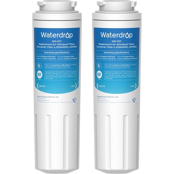 Waterdrop UKF8001 Refrigerator Water Filter with Maytag UKF8001P, UKF8001AXX-200, Puriclean II,1 Pack(Package May Vary）