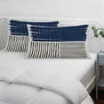 thumbnail image 4 of Navy Blue Striped Pillow Protectors with Zipper Standard Size, Farmhouse Stripes Modern Abstract Art Soft Brushed Microfiber Breathable Throw Pillow Covers, Pillowcase for Couch Sofa Bedroom 20"x26", 4 of 9