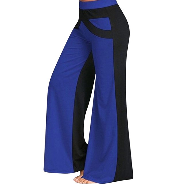 Qarigey Pantalones de mujer Pantalones deportivos Pantalones sueltos Pantalones de chándal informales de pierna ancha sueltos Prendas para la parte inferior del cuerpo azul XXL